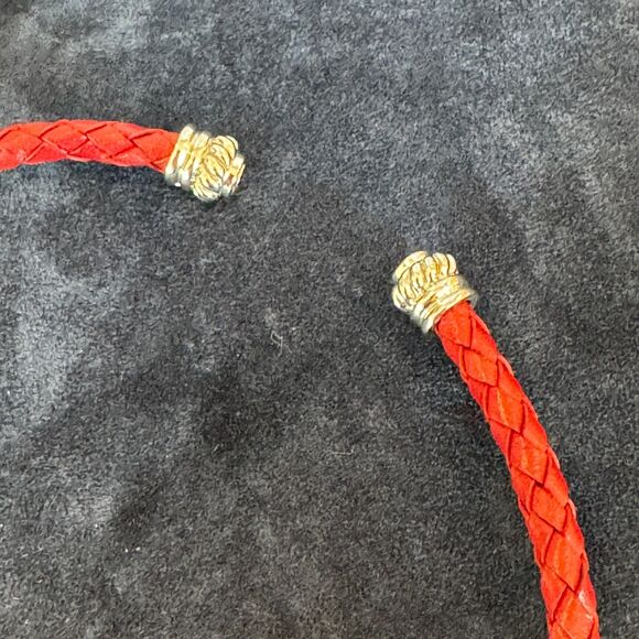 NIB* JUDITH RIPKA Sterling Braided Leather Necklace Set in Brown and Burgundy - Picture 3 of 7